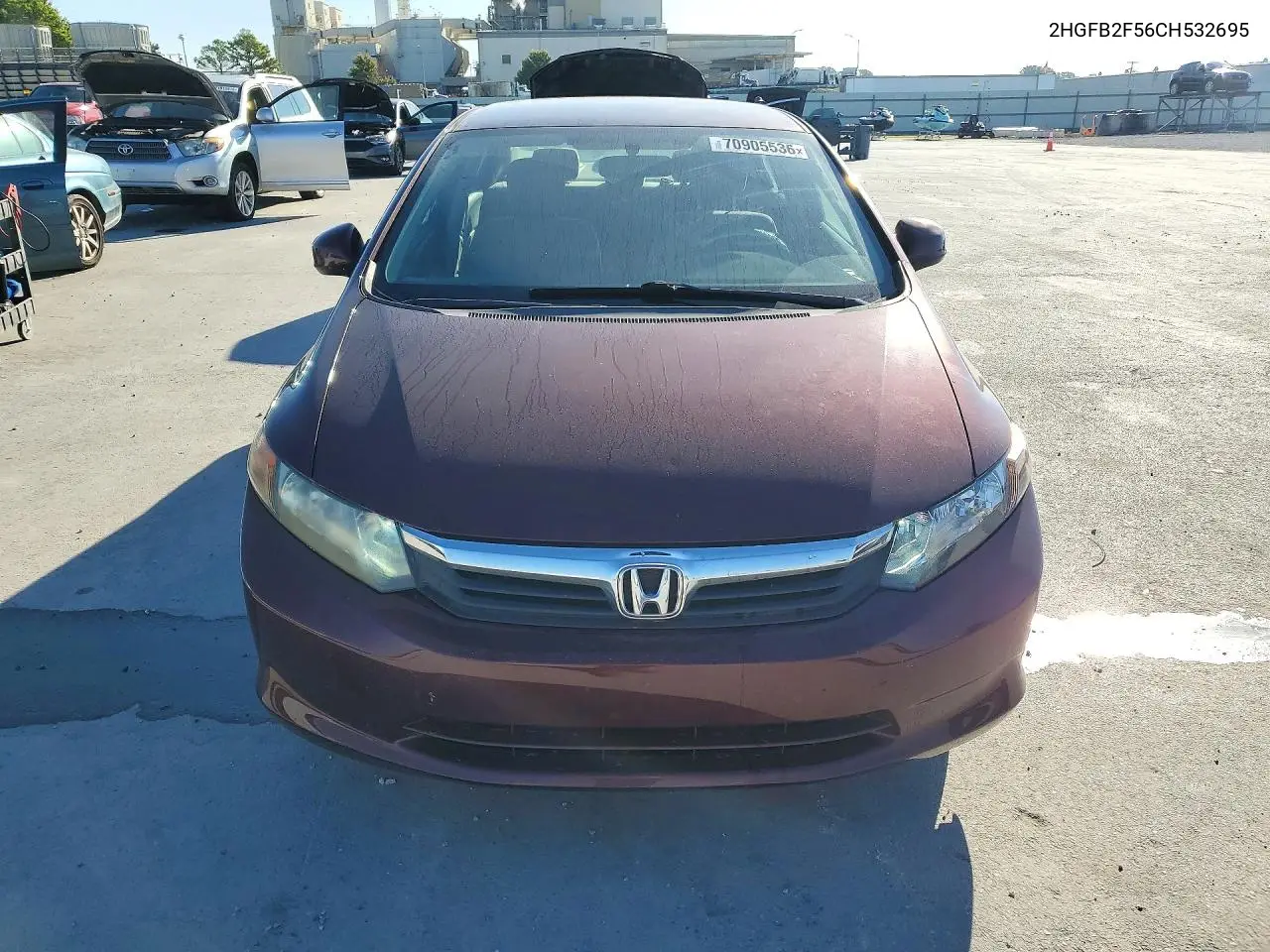 2012 HONDA CIVIC VIN 2HGFB2F56CH532695 — фото 5