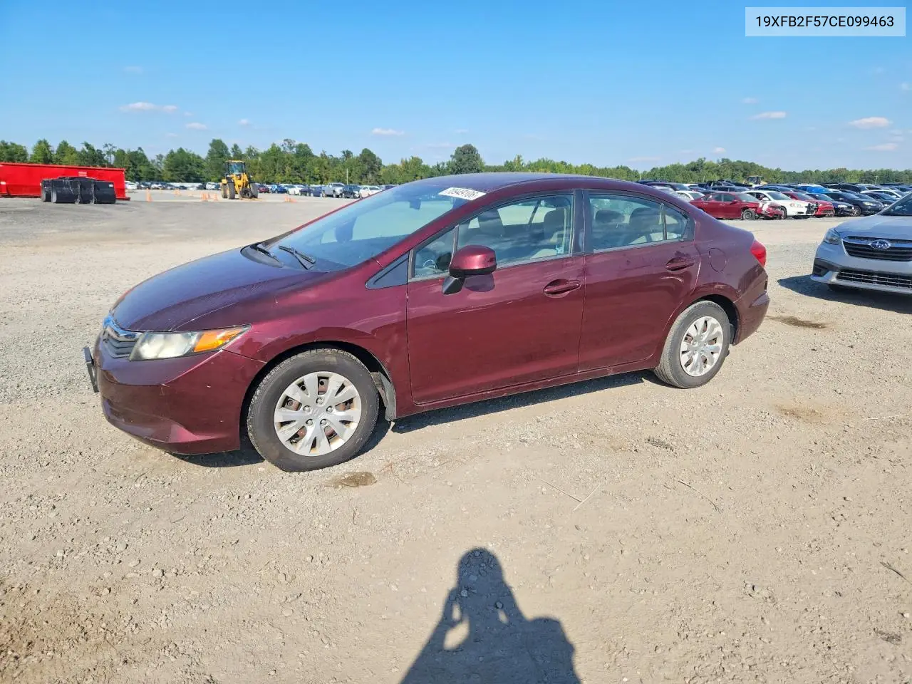 HONDA CIVIC 2012, VIN 19XFB2F57CE099463
