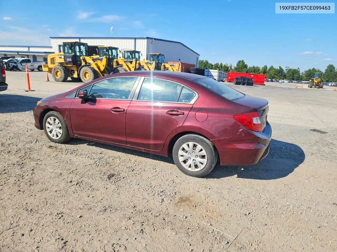 2012 HONDA CIVIC VIN 19XFB2F57CE099463 — фото 2