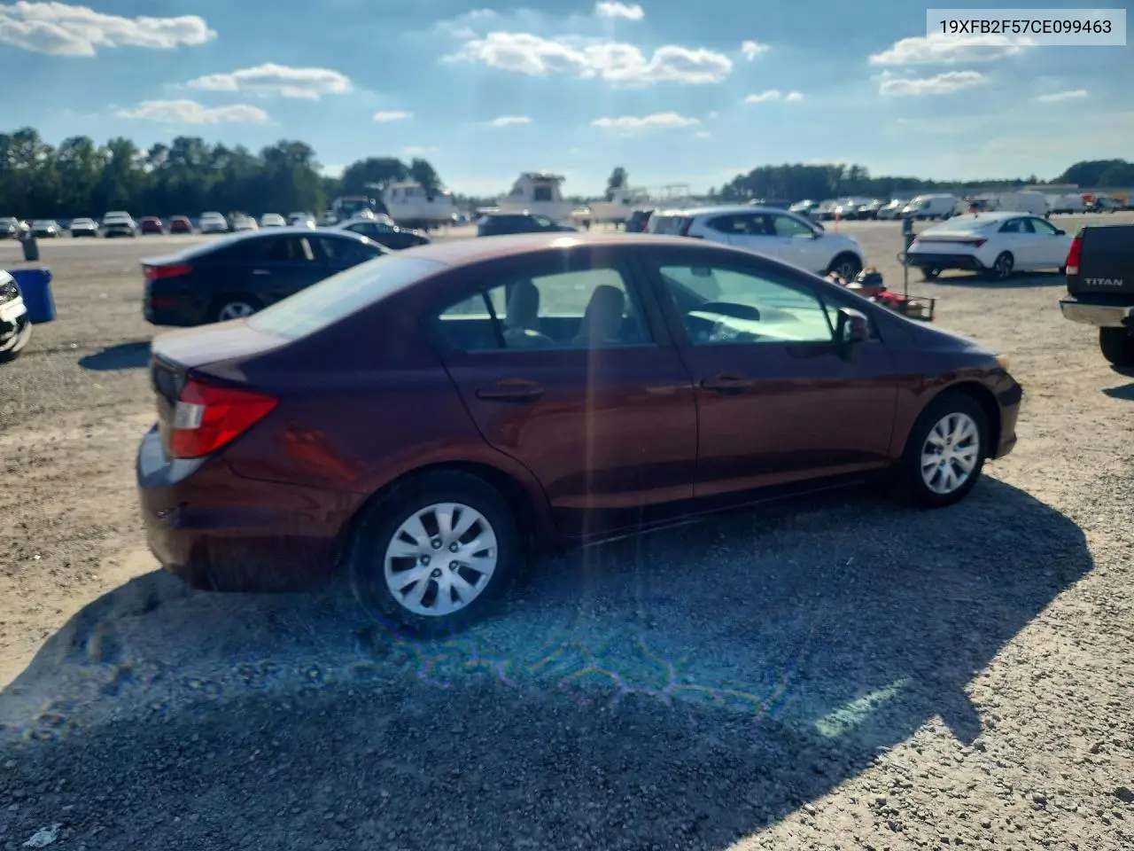 2012 HONDA CIVIC VIN 19XFB2F57CE099463 — фото 3