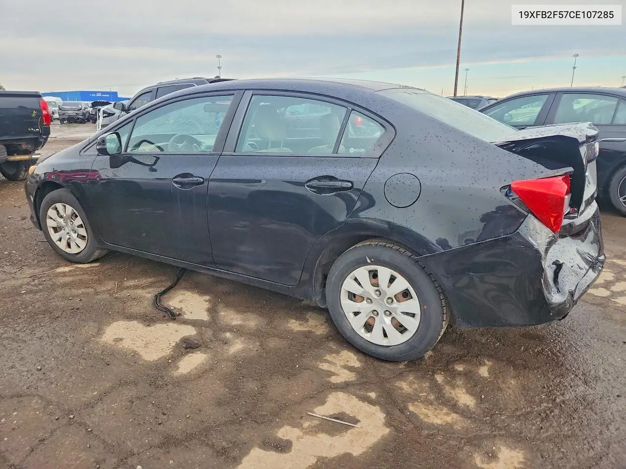 2012 HONDA CIVIC VIN 19XFB2F57CE107285 — фото 2
