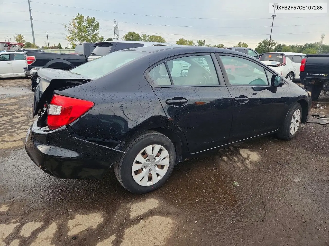 2012 HONDA CIVIC VIN 19XFB2F57CE107285 — фото 3