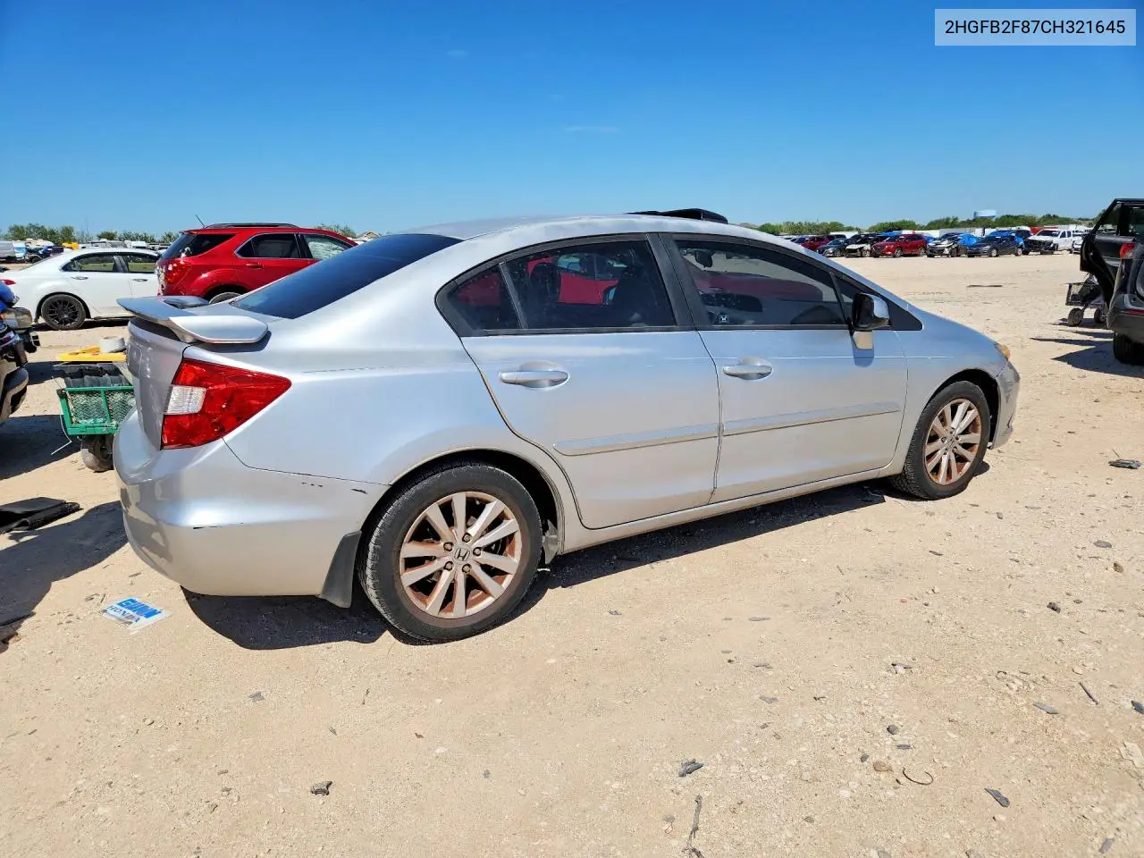 2012 HONDA CIVIC VIN 2HGFB2F87CH321645 — фото 3