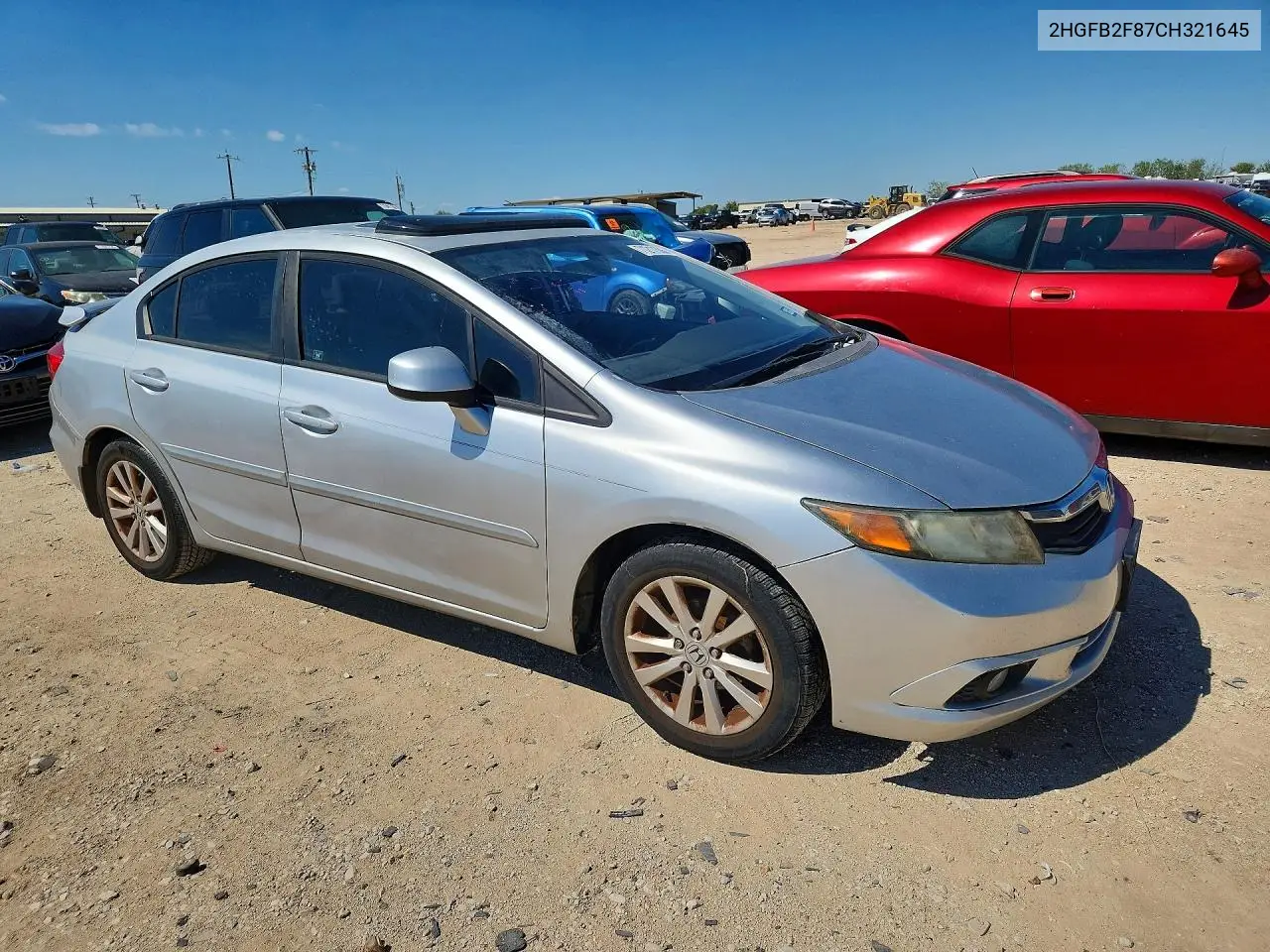 2012 HONDA CIVIC VIN 2HGFB2F87CH321645 — фото 4