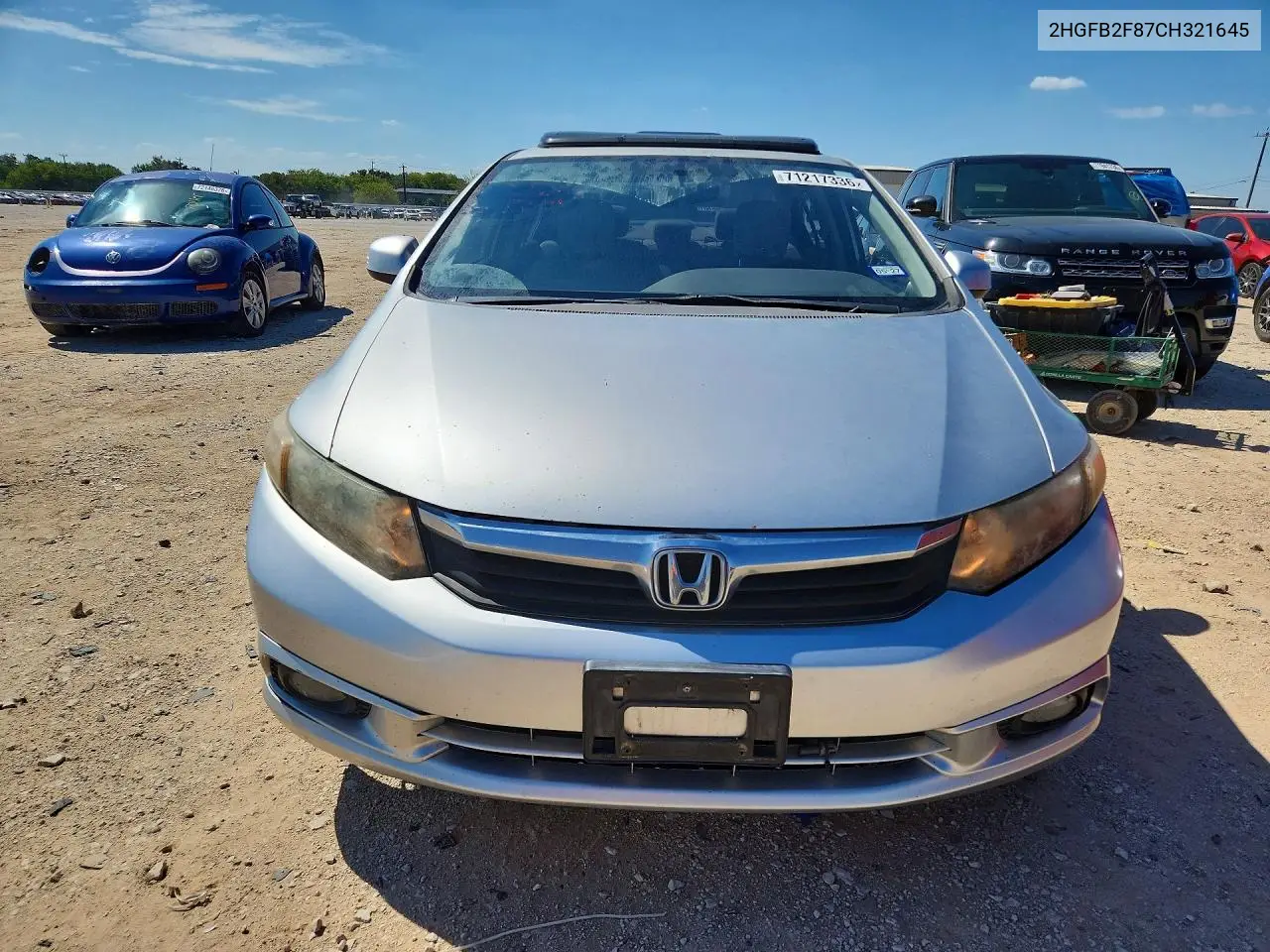 2012 HONDA CIVIC VIN 2HGFB2F87CH321645 — фото 5