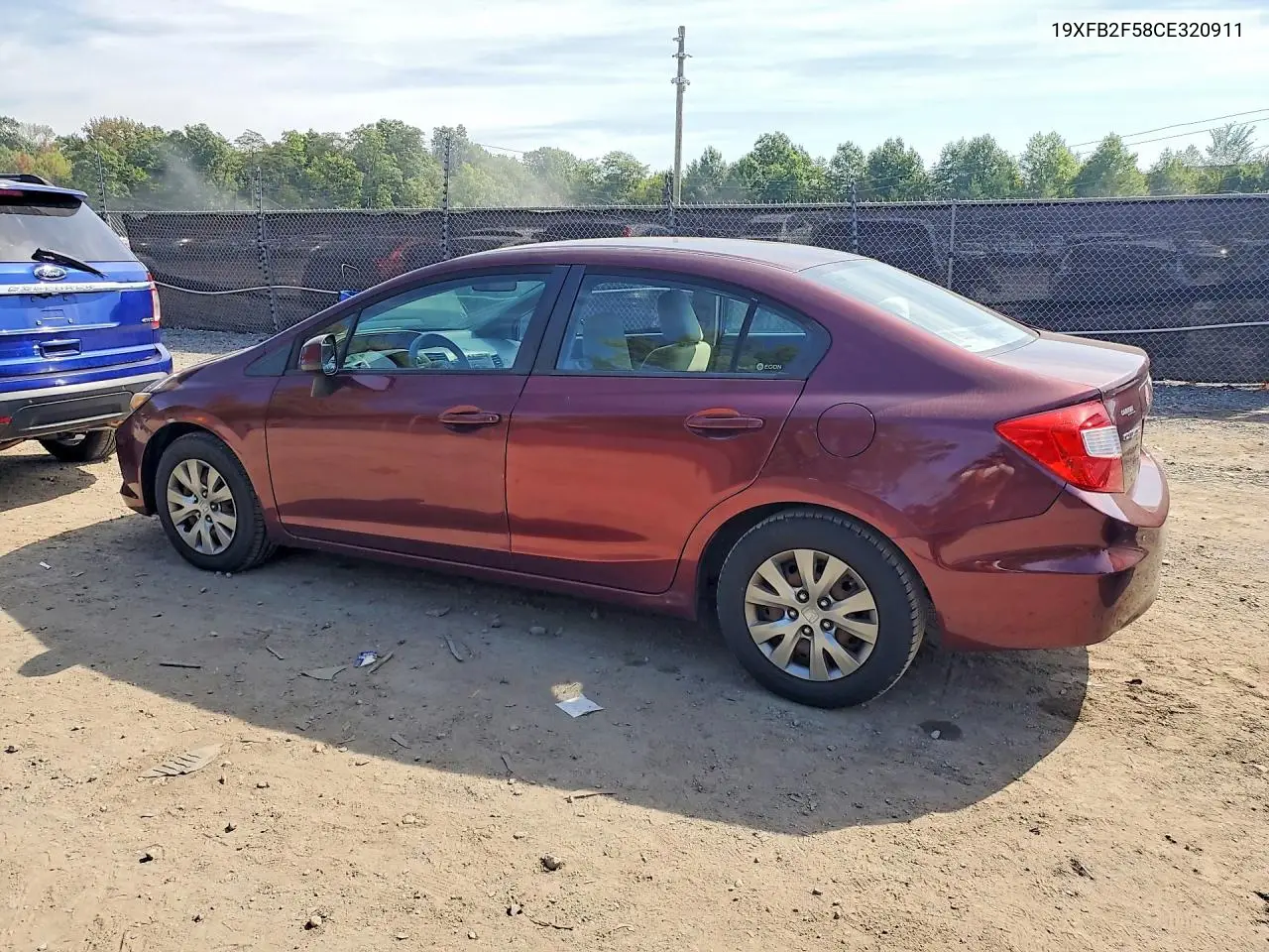 2012 HONDA CIVIC VIN 19XFB2F58CE320911 — фото 2