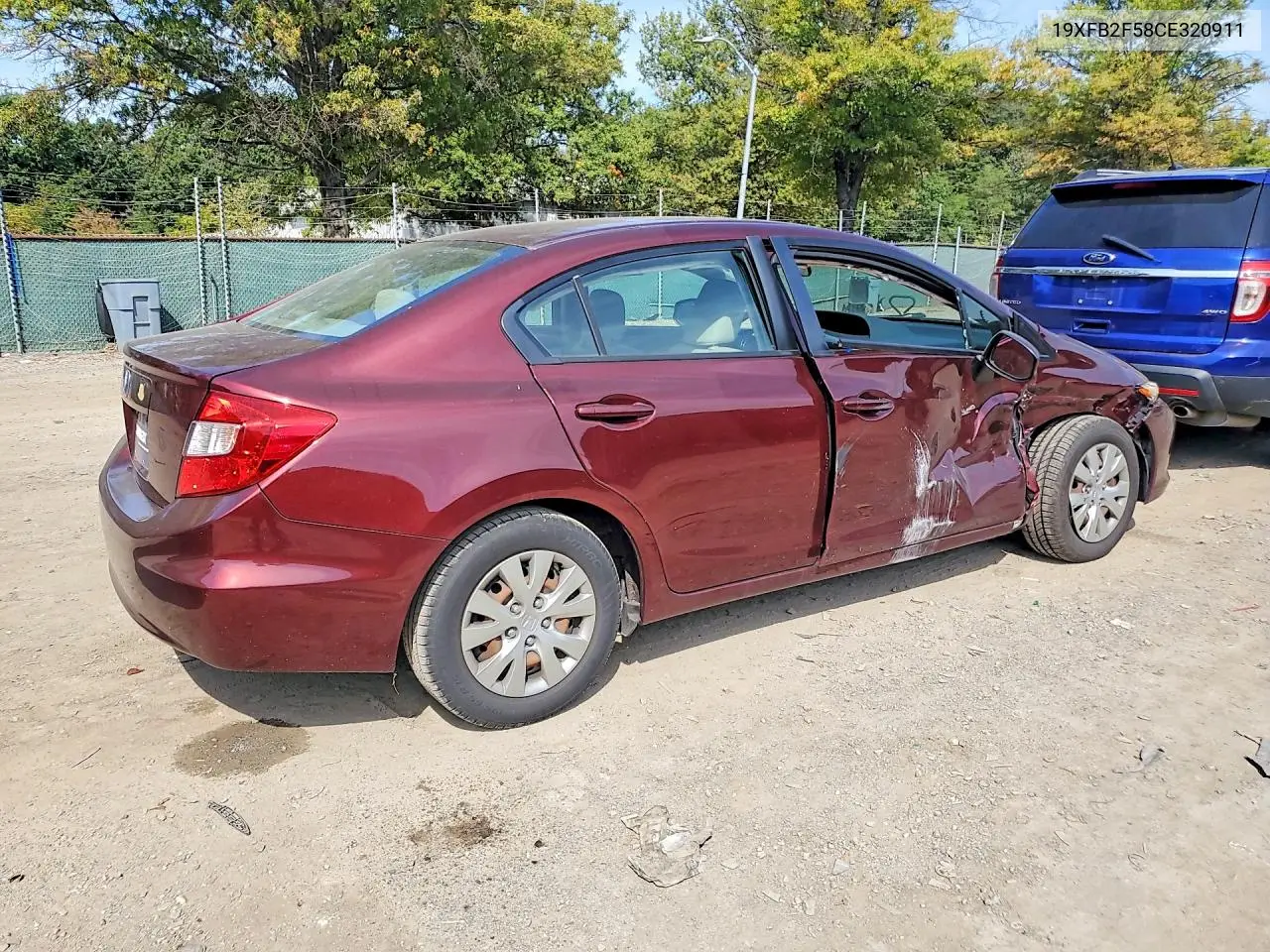 2012 HONDA CIVIC VIN 19XFB2F58CE320911 — фото 3