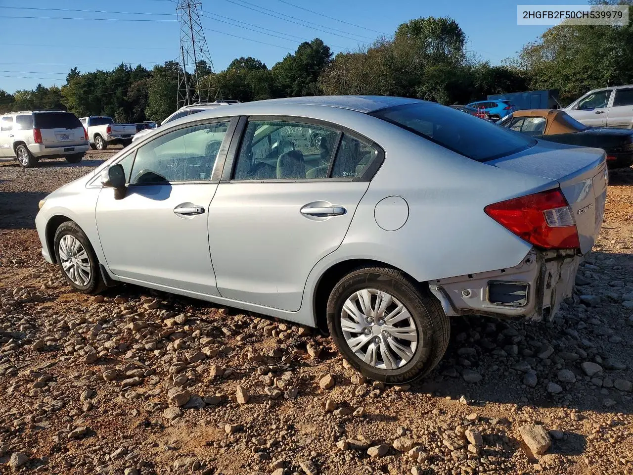 2012 HONDA CIVIC VIN 2HGFB2F50CH539979 — фото 2
