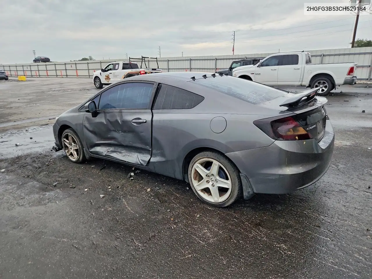 2012 HONDA CIVIC VIN 2HGFG3B53CH529184 — фото 2