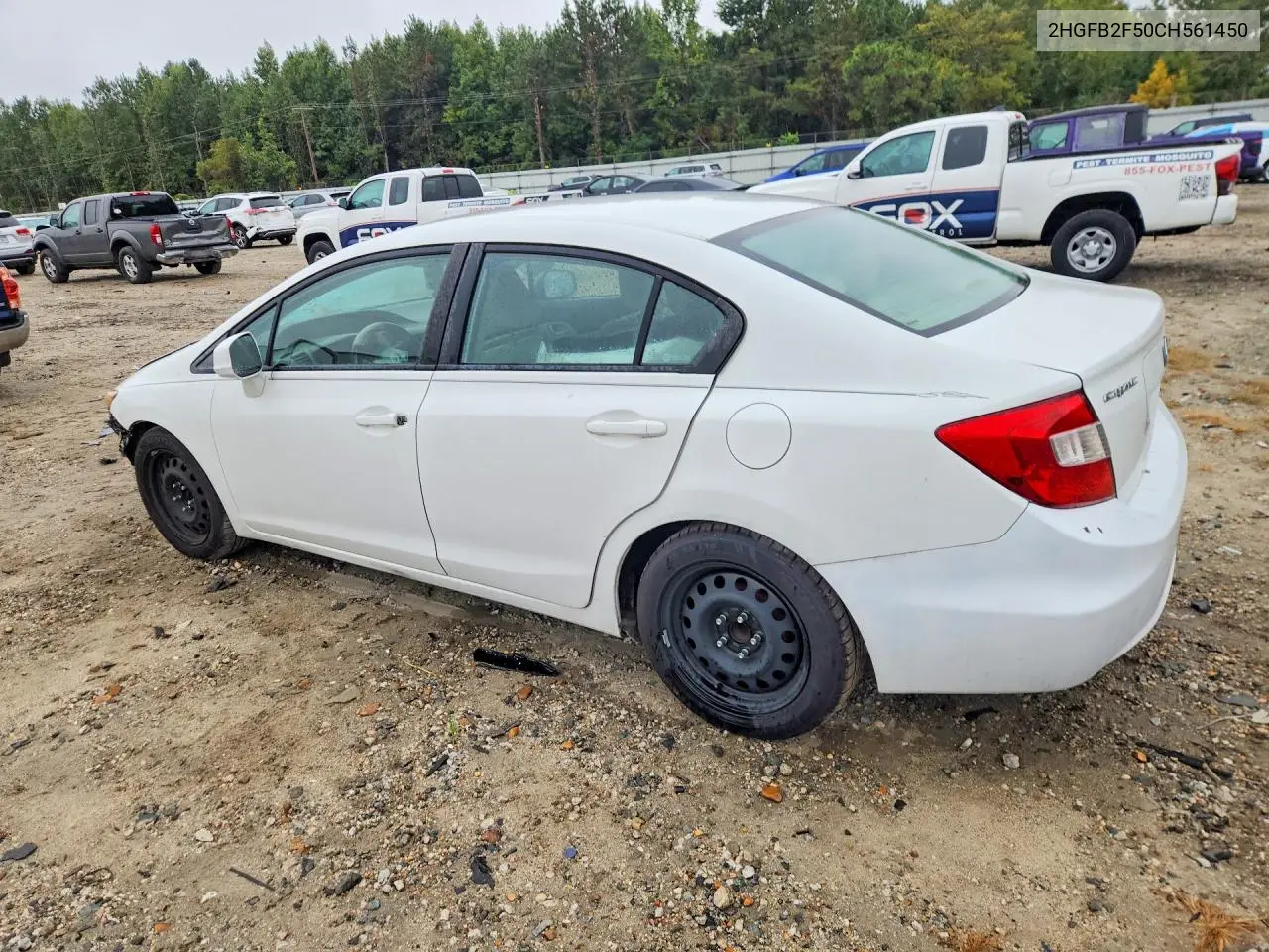 2012 HONDA CIVIC VIN 2HGFB2F50CH561450 — фото 2