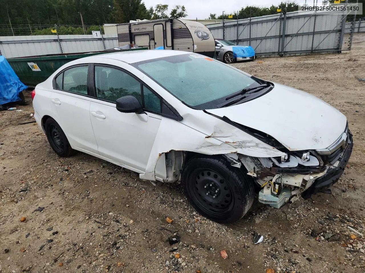 2012 HONDA CIVIC VIN 2HGFB2F50CH561450 — фото 4