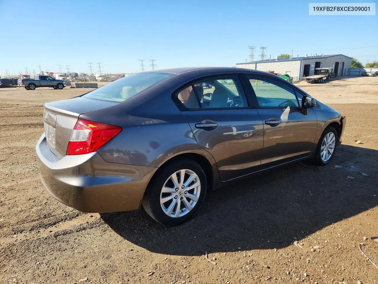 2012 HONDA CIVIC VIN 19XFB2F8XCE309001 — фото 3