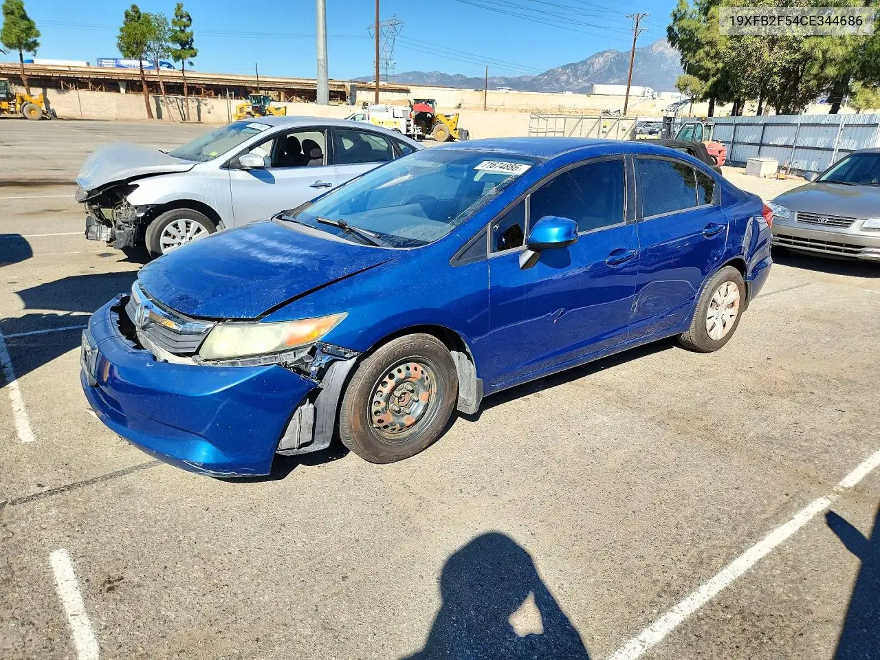 HONDA CIVIC 2012, VIN 19XFB2F54CE344686