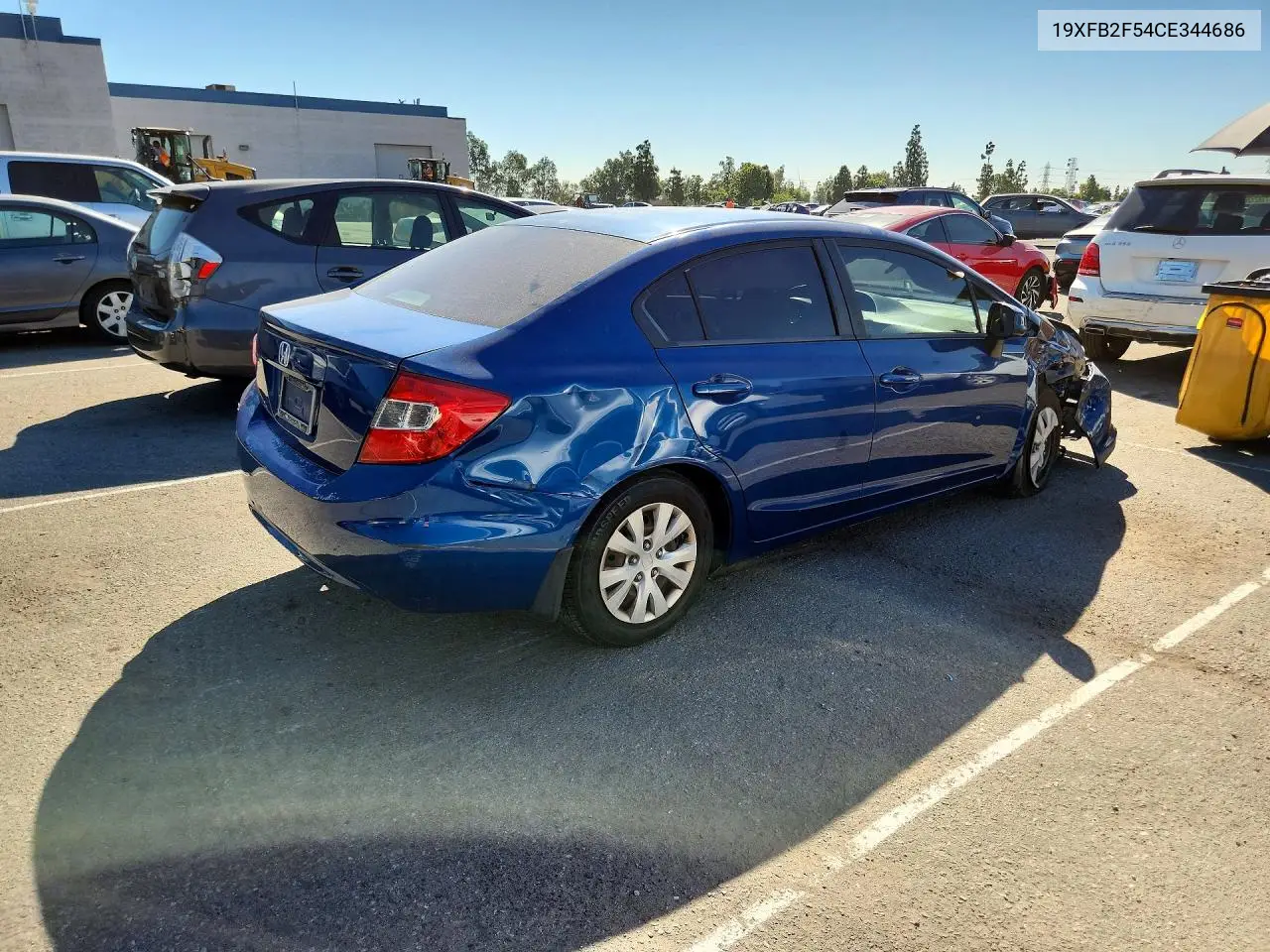 2012 HONDA CIVIC VIN 19XFB2F54CE344686 — фото 3