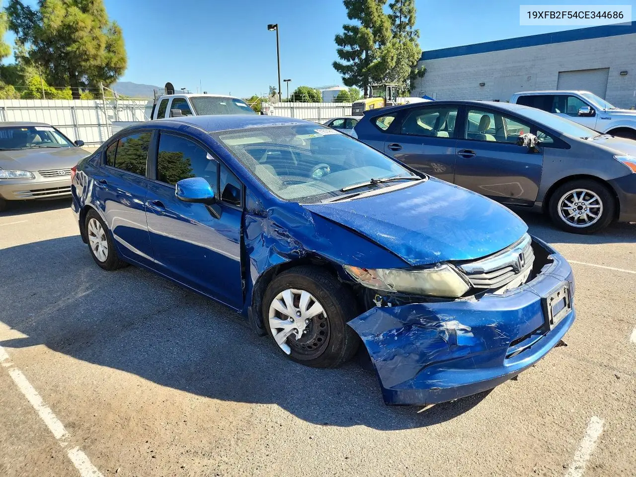 2012 HONDA CIVIC VIN 19XFB2F54CE344686 — фото 4