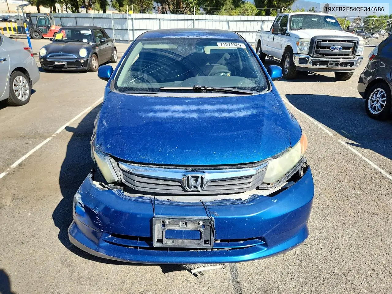 2012 HONDA CIVIC VIN 19XFB2F54CE344686 — фото 5