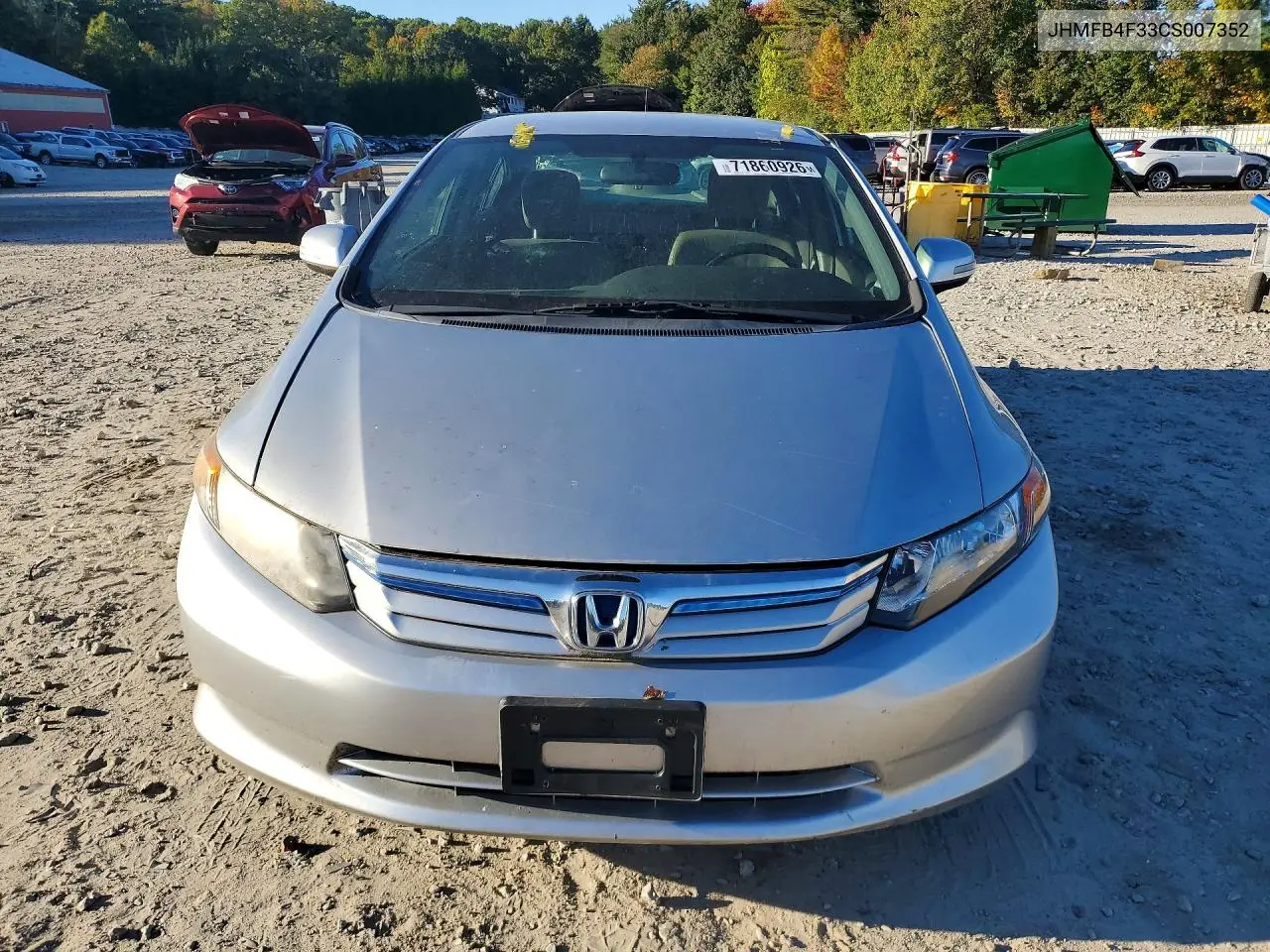 2012 HONDA CIVIC VIN JHMFB4F33CS007352 — фото 5