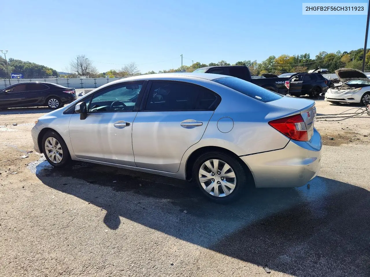 2012 HONDA CIVIC VIN 2HGFB2F56CH311923 — фото 2