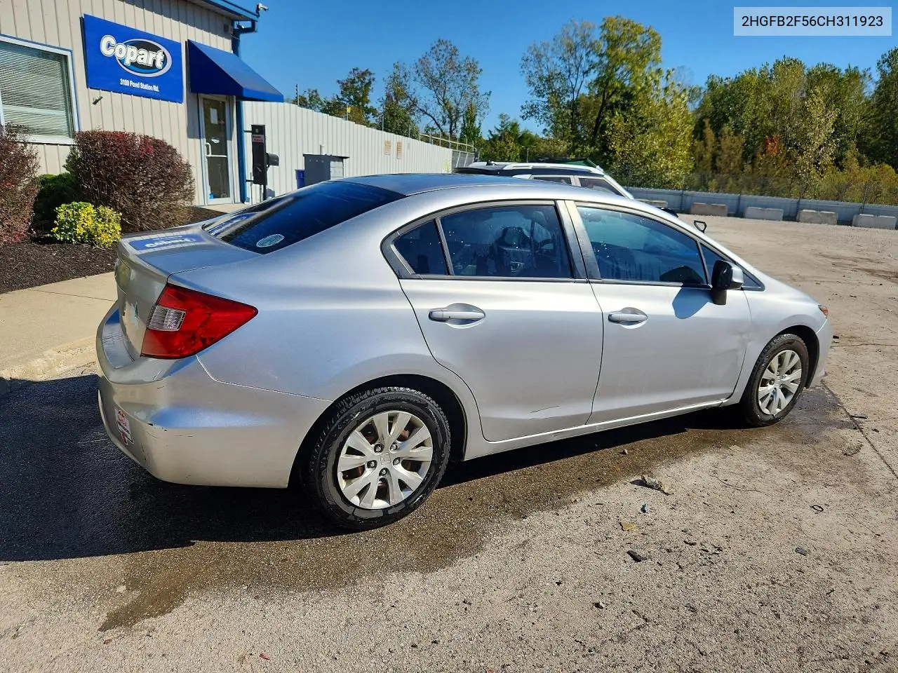 2012 HONDA CIVIC VIN 2HGFB2F56CH311923 — фото 3
