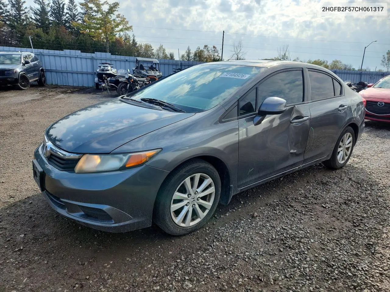 HONDA CIVIC 2012, VIN 2HGFB2F57CH061317
