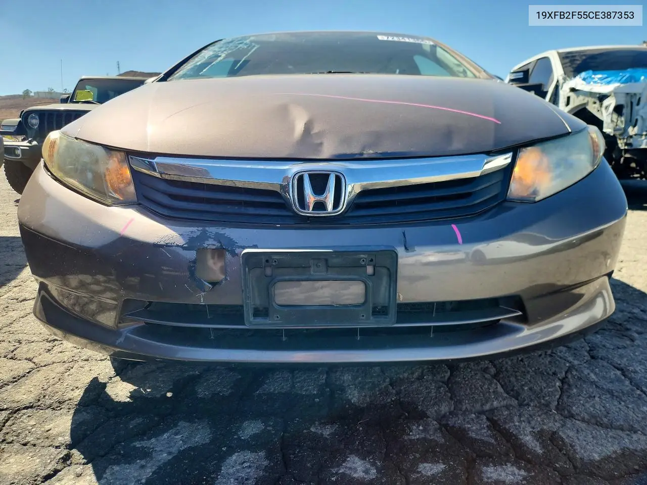 2012 HONDA CIVIC VIN 19XFB2F55CE387353 — фото 5