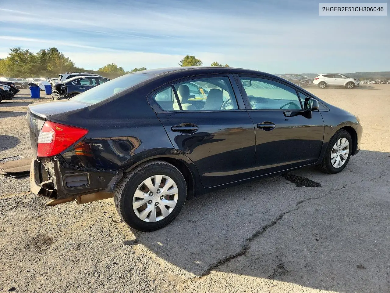 2012 HONDA CIVIC VIN 2HGFB2F51CH306046 — фото 3
