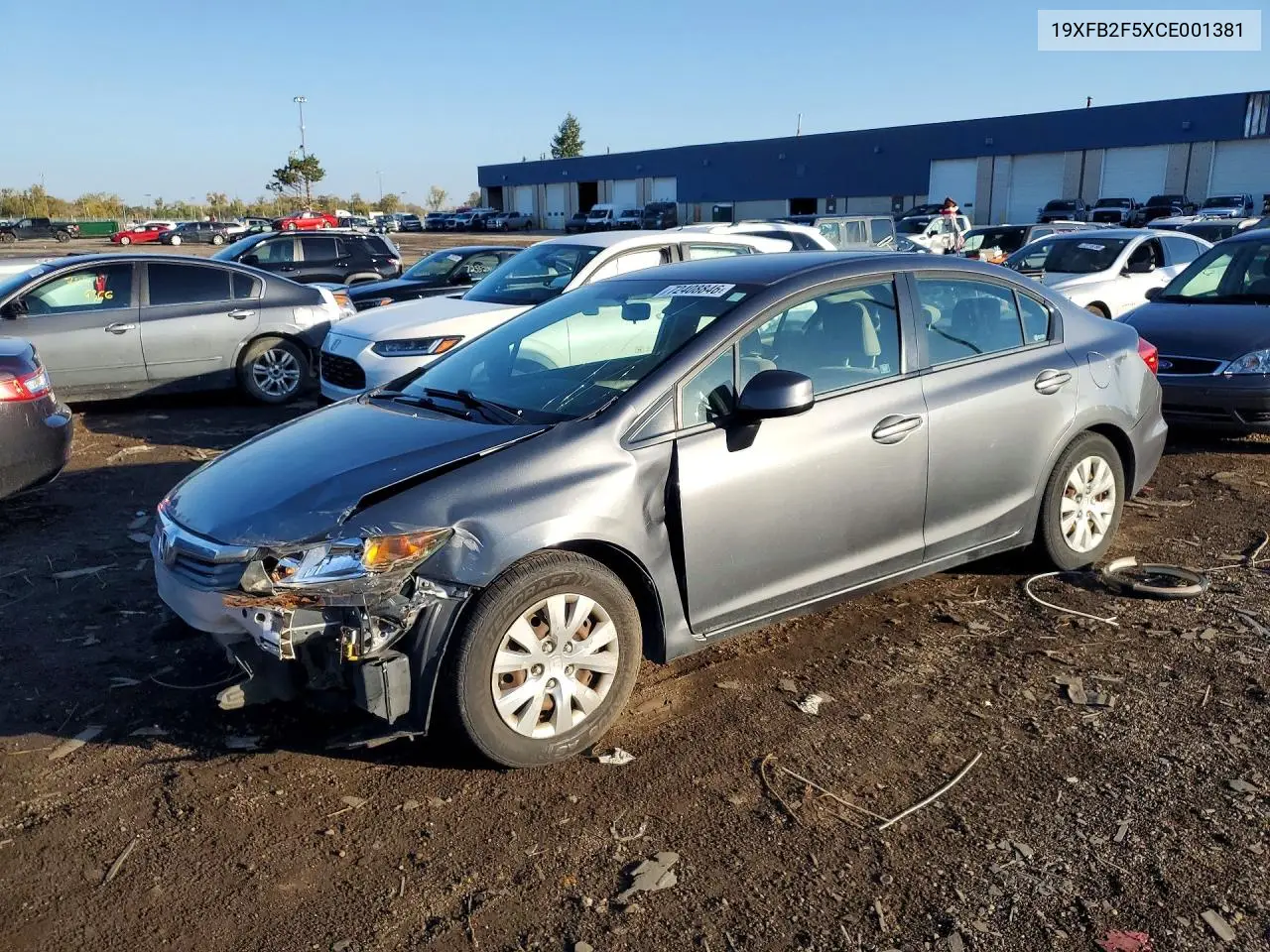 HONDA CIVIC 2012, VIN 19XFB2F5XCE001381