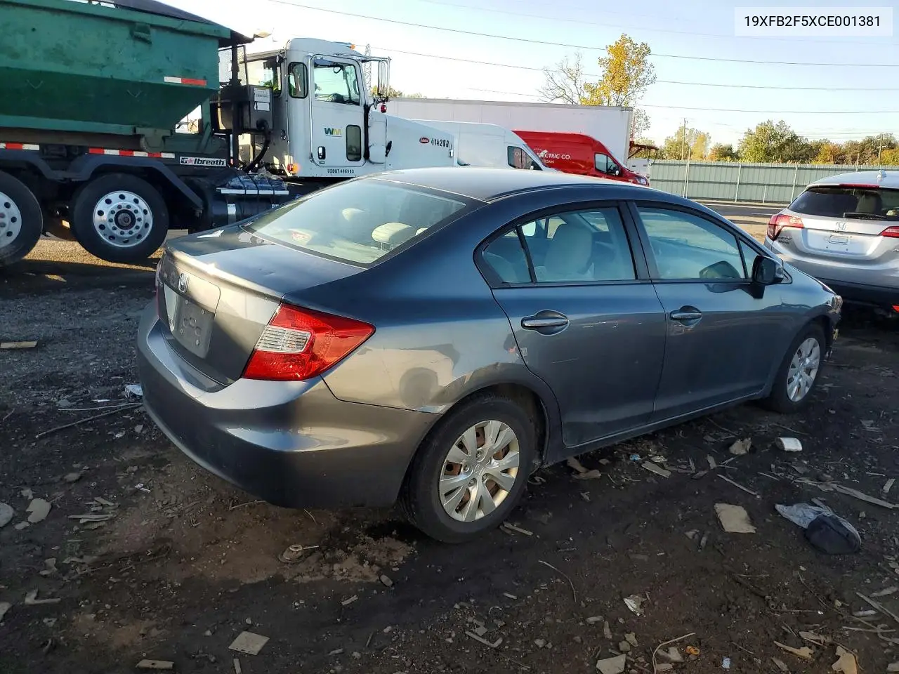2012 HONDA CIVIC VIN 19XFB2F5XCE001381 — фото 3