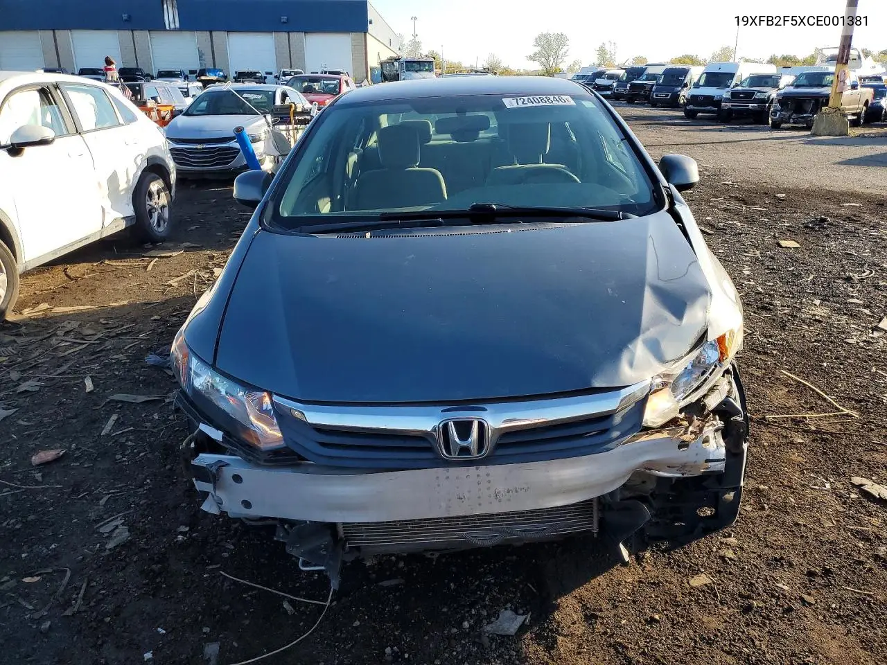 2012 HONDA CIVIC VIN 19XFB2F5XCE001381 — фото 5