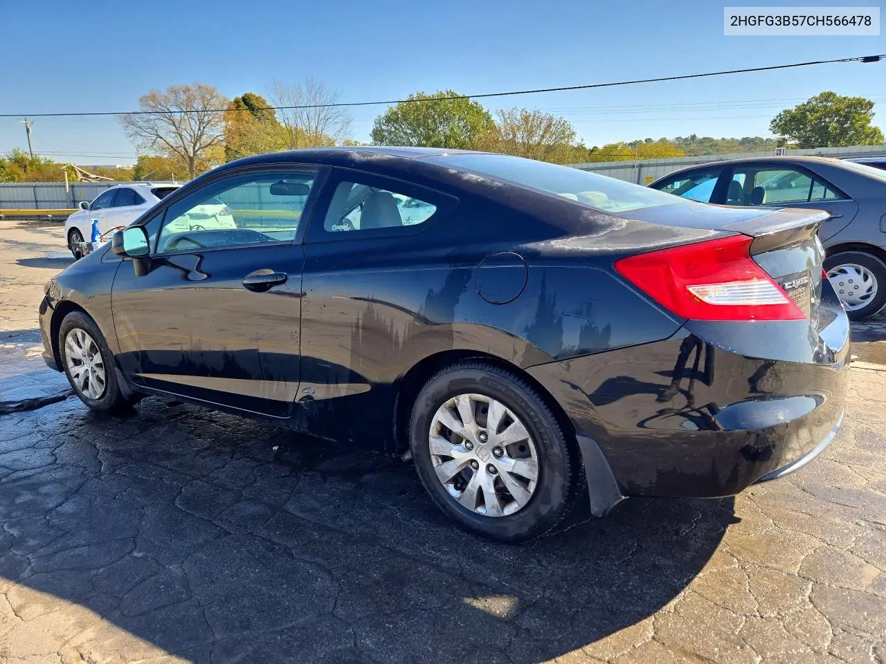 2012 HONDA CIVIC VIN 2HGFG3B57CH566478 — фото 2