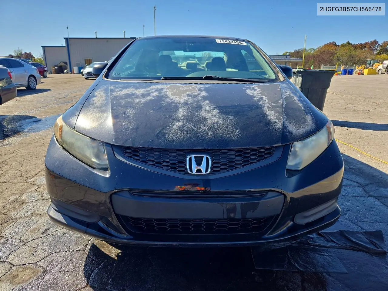 2012 HONDA CIVIC VIN 2HGFG3B57CH566478 — фото 5