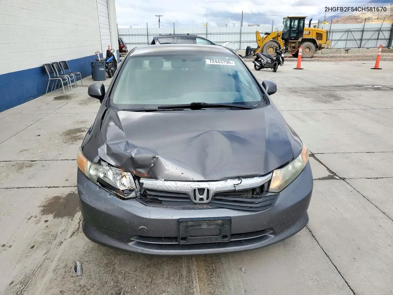 2012 HONDA CIVIC VIN 2HGFB2F54CH581670 — фото 5