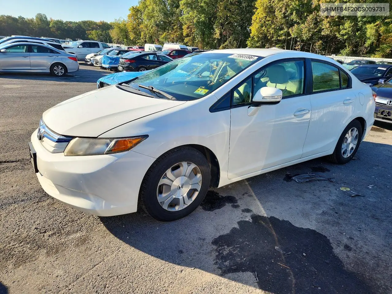 HONDA CIVIC 2012, VIN JHMFB4F20CS009731