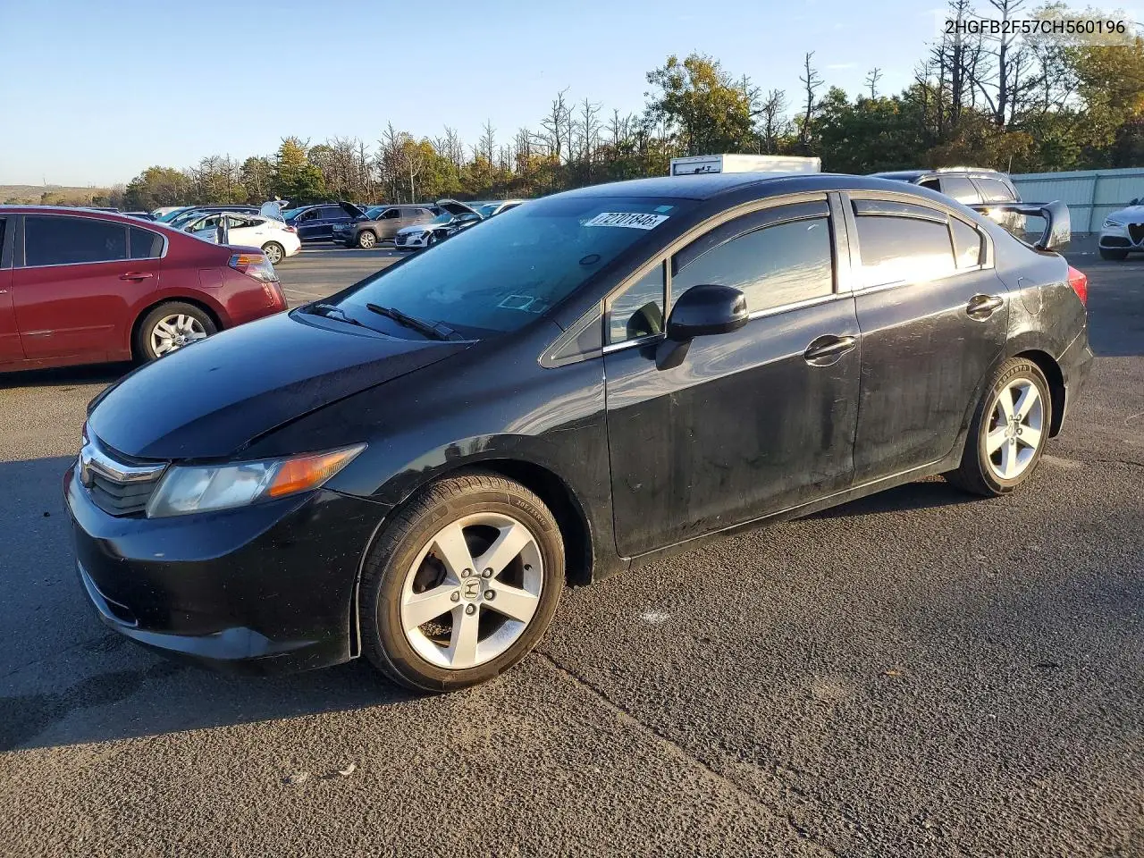HONDA CIVIC 2012, VIN 2HGFB2F57CH560196