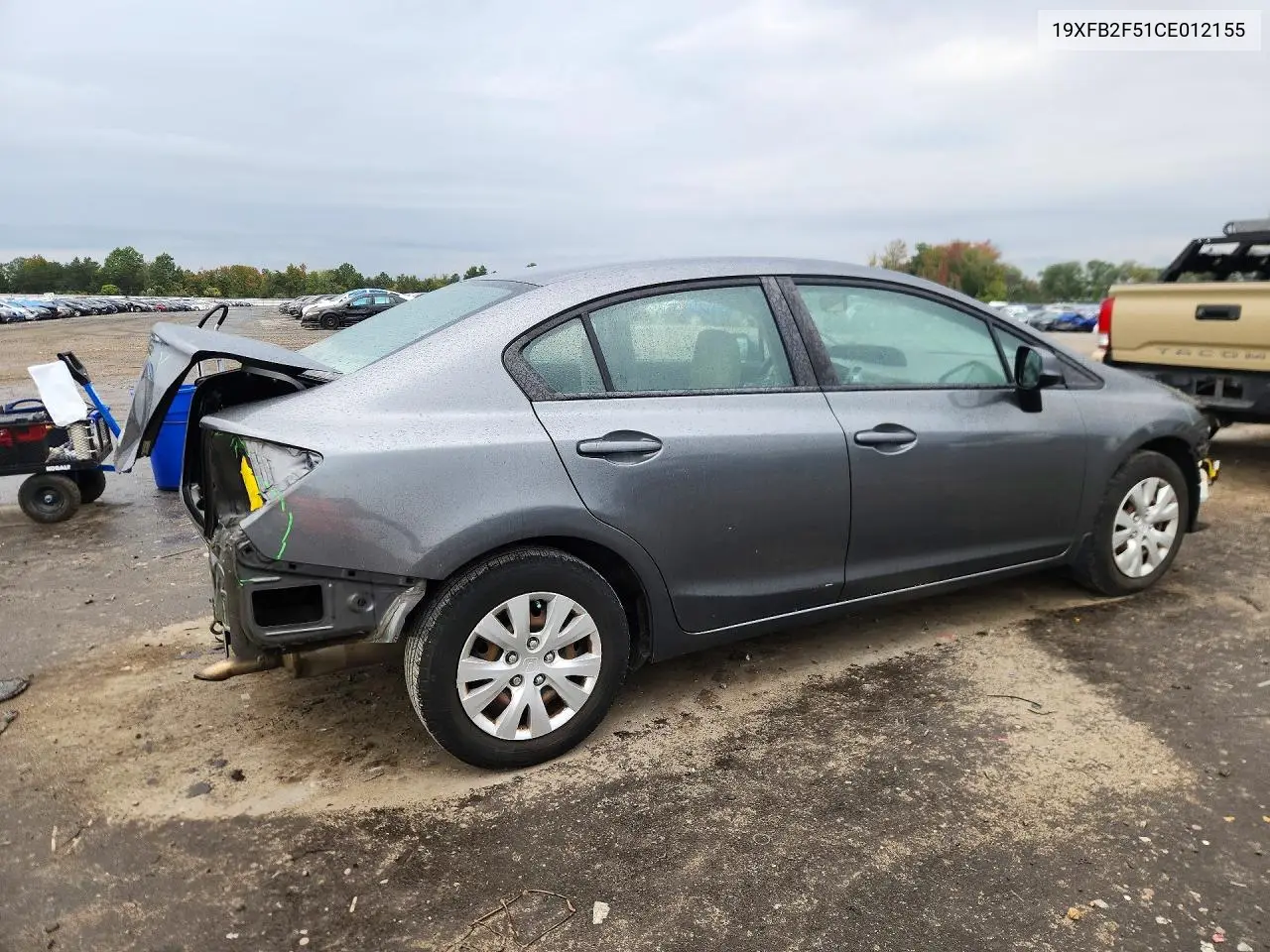 2012 HONDA CIVIC VIN 19XFB2F51CE012155 — фото 3