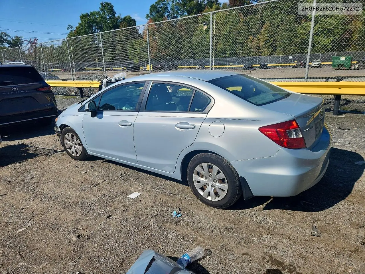 2012 HONDA CIVIC VIN 2HGFB2F52CH572272 — фото 2