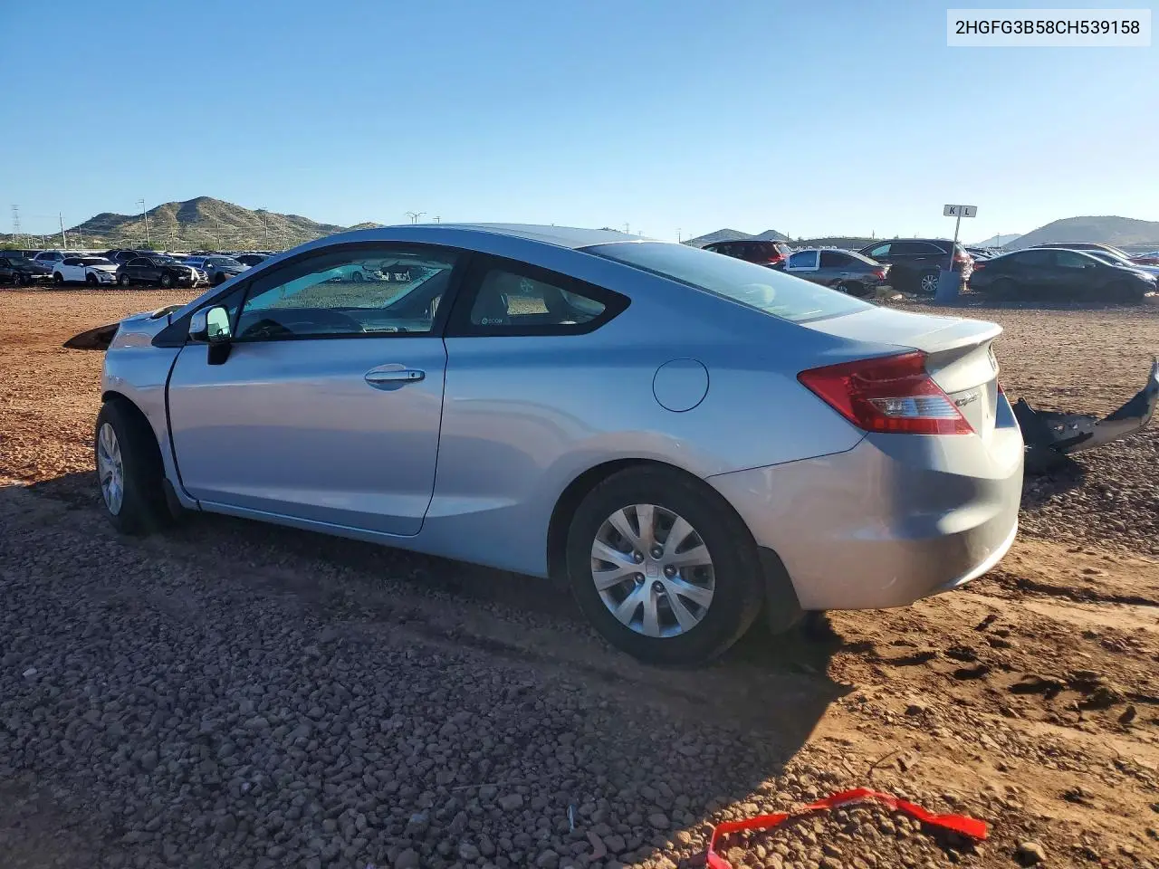 2012 HONDA CIVIC VIN 2HGFG3B58CH539158 — фото 2