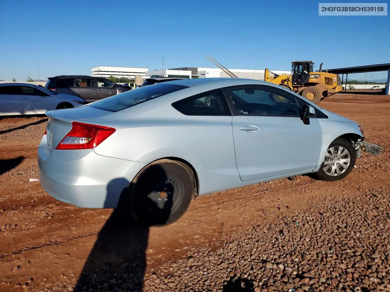 2012 HONDA CIVIC VIN 2HGFG3B58CH539158 — фото 3