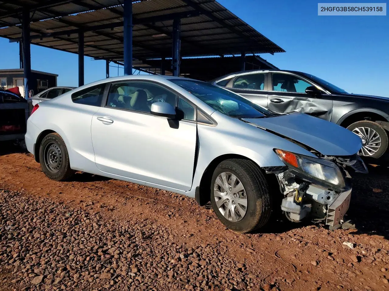 2012 HONDA CIVIC VIN 2HGFG3B58CH539158 — фото 4