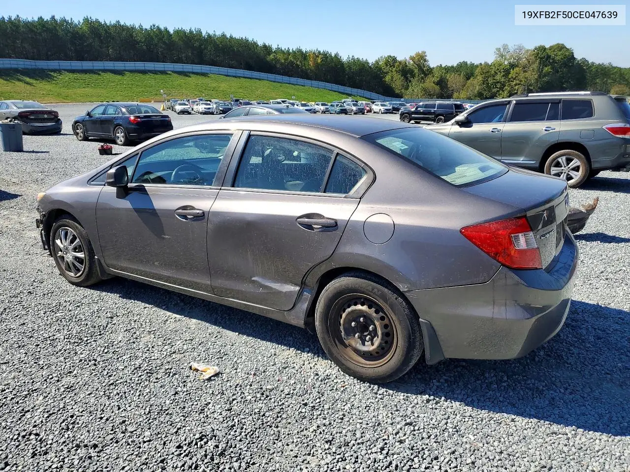 2012 HONDA CIVIC VIN 19XFB2F50CE047639 — фото 2