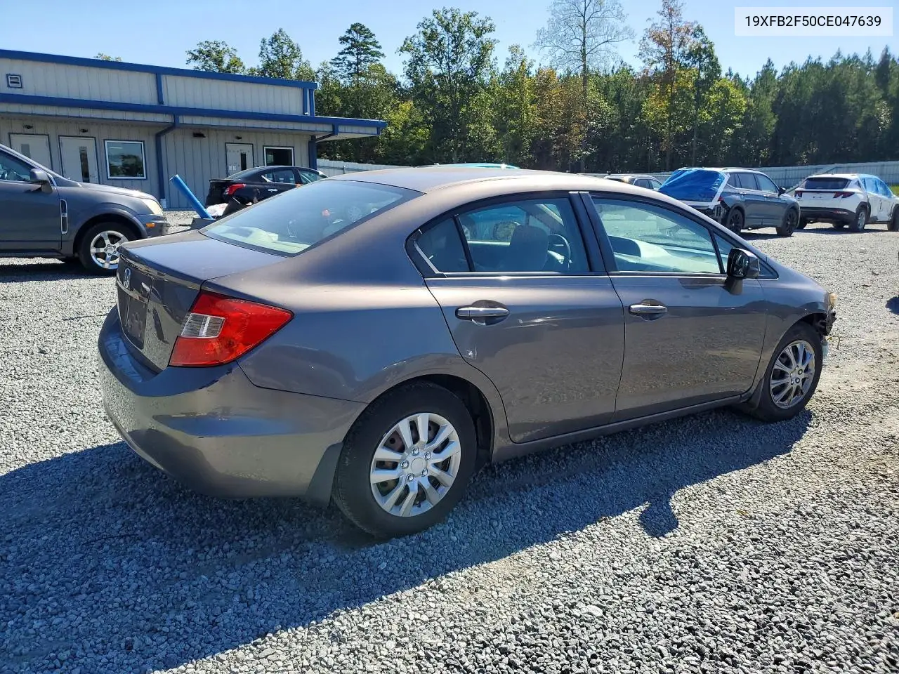 2012 HONDA CIVIC VIN 19XFB2F50CE047639 — фото 3