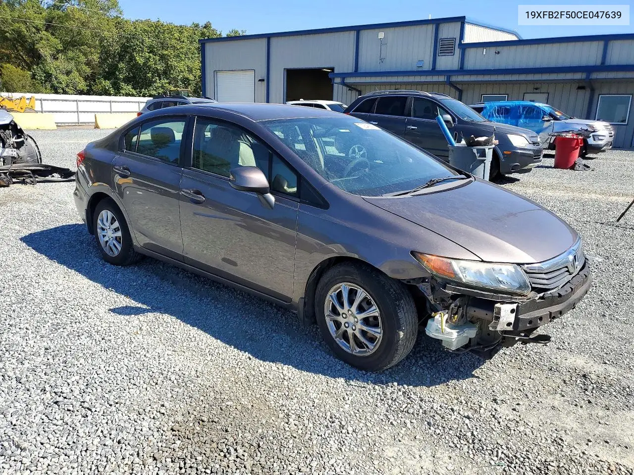 2012 HONDA CIVIC VIN 19XFB2F50CE047639 — фото 4