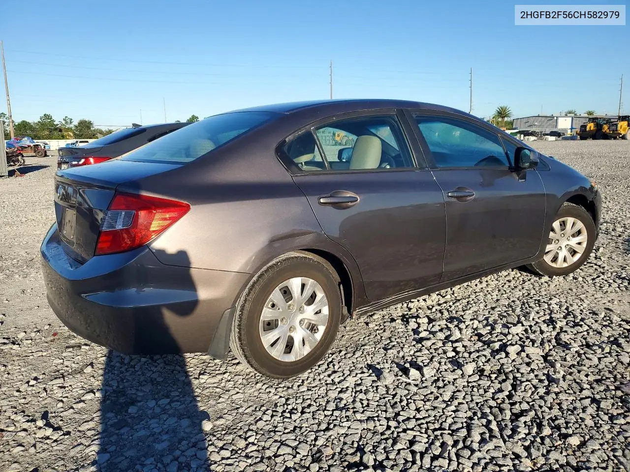 HONDA CIVIC 2012, VIN 2HGFB2F56CH582979