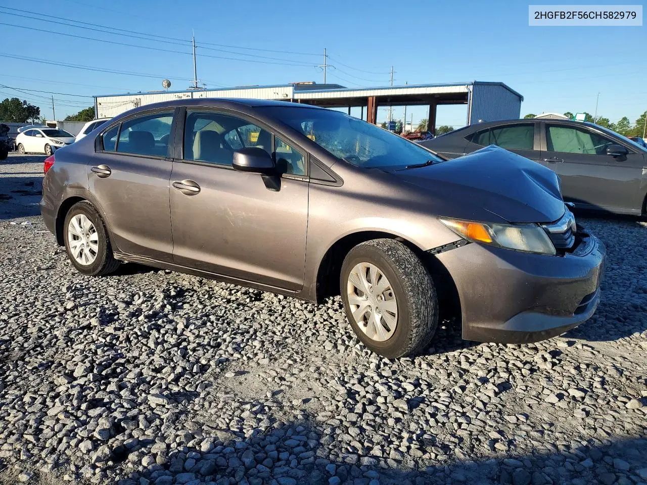 2012 HONDA CIVIC VIN 2HGFB2F56CH582979 — фото 2
