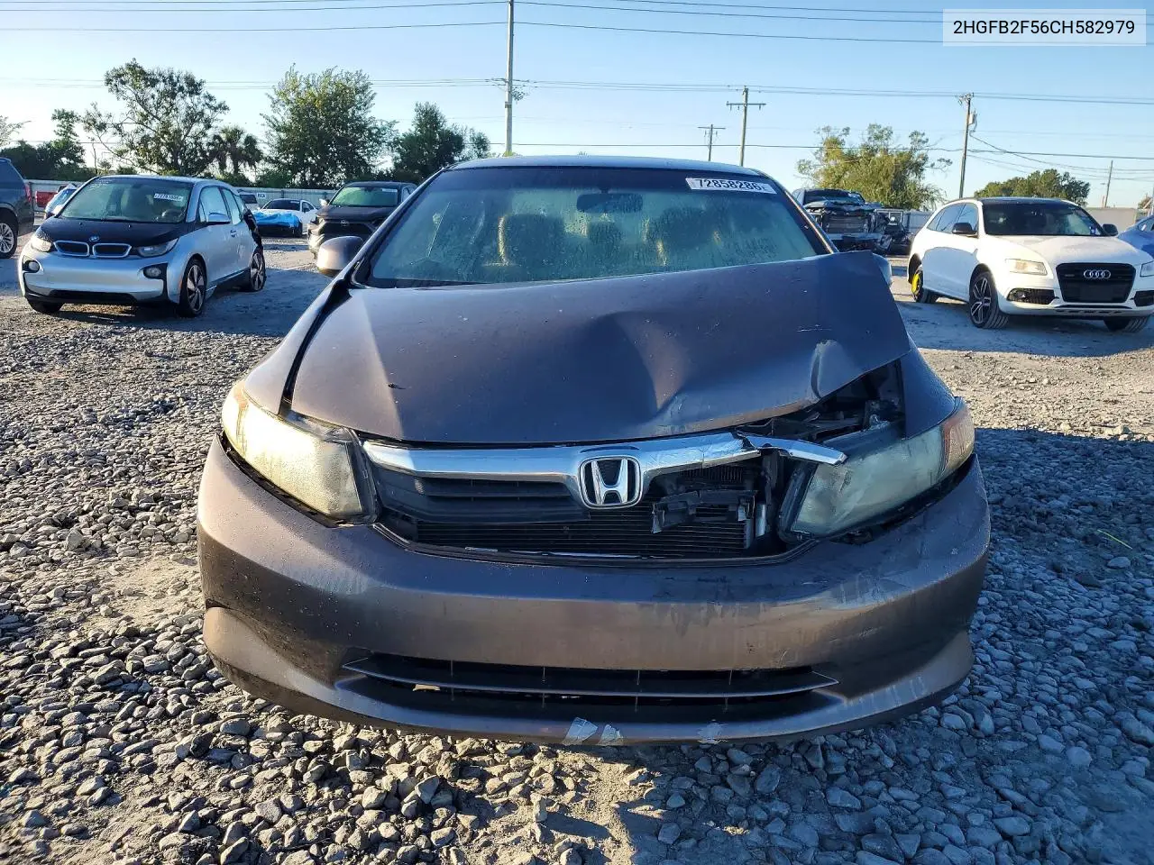 2012 HONDA CIVIC VIN 2HGFB2F56CH582979 — фото 3