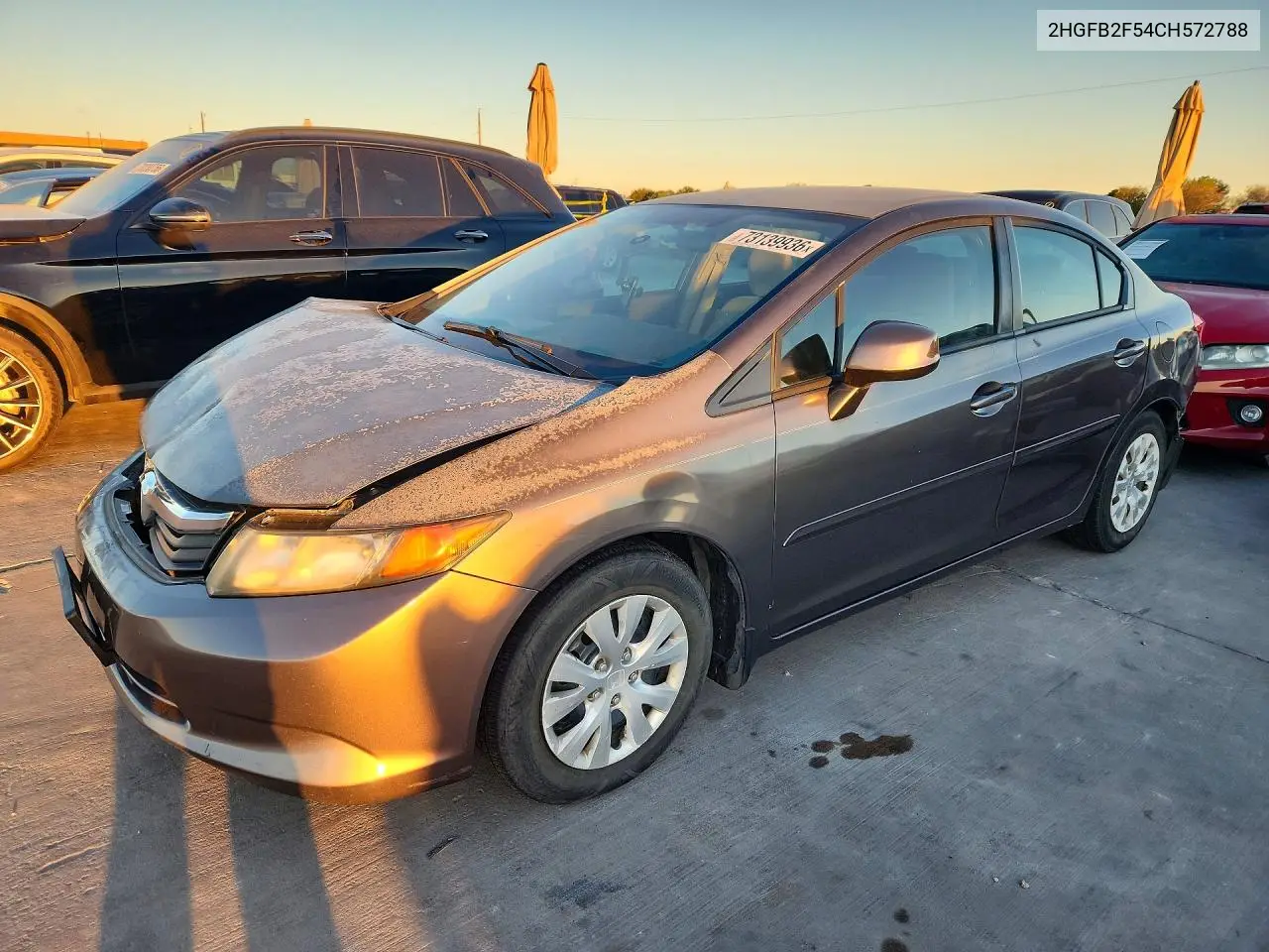 HONDA CIVIC 2012, VIN 2HGFB2F54CH572788