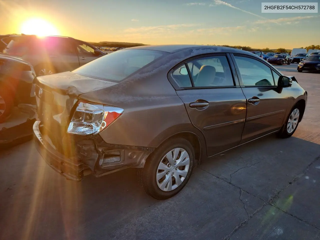 2012 HONDA CIVIC VIN 2HGFB2F54CH572788 — фото 3