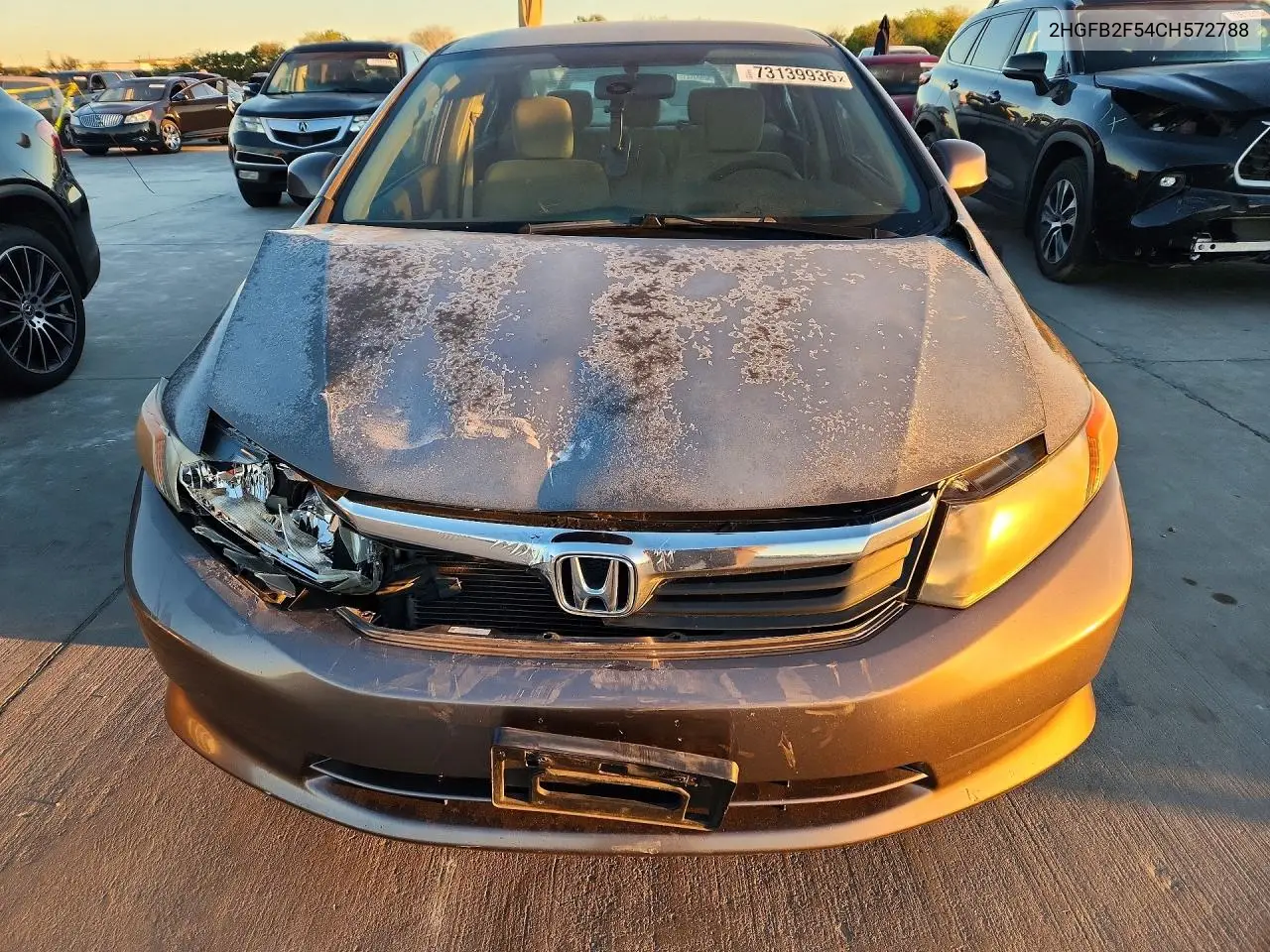 2012 HONDA CIVIC VIN 2HGFB2F54CH572788 — фото 5