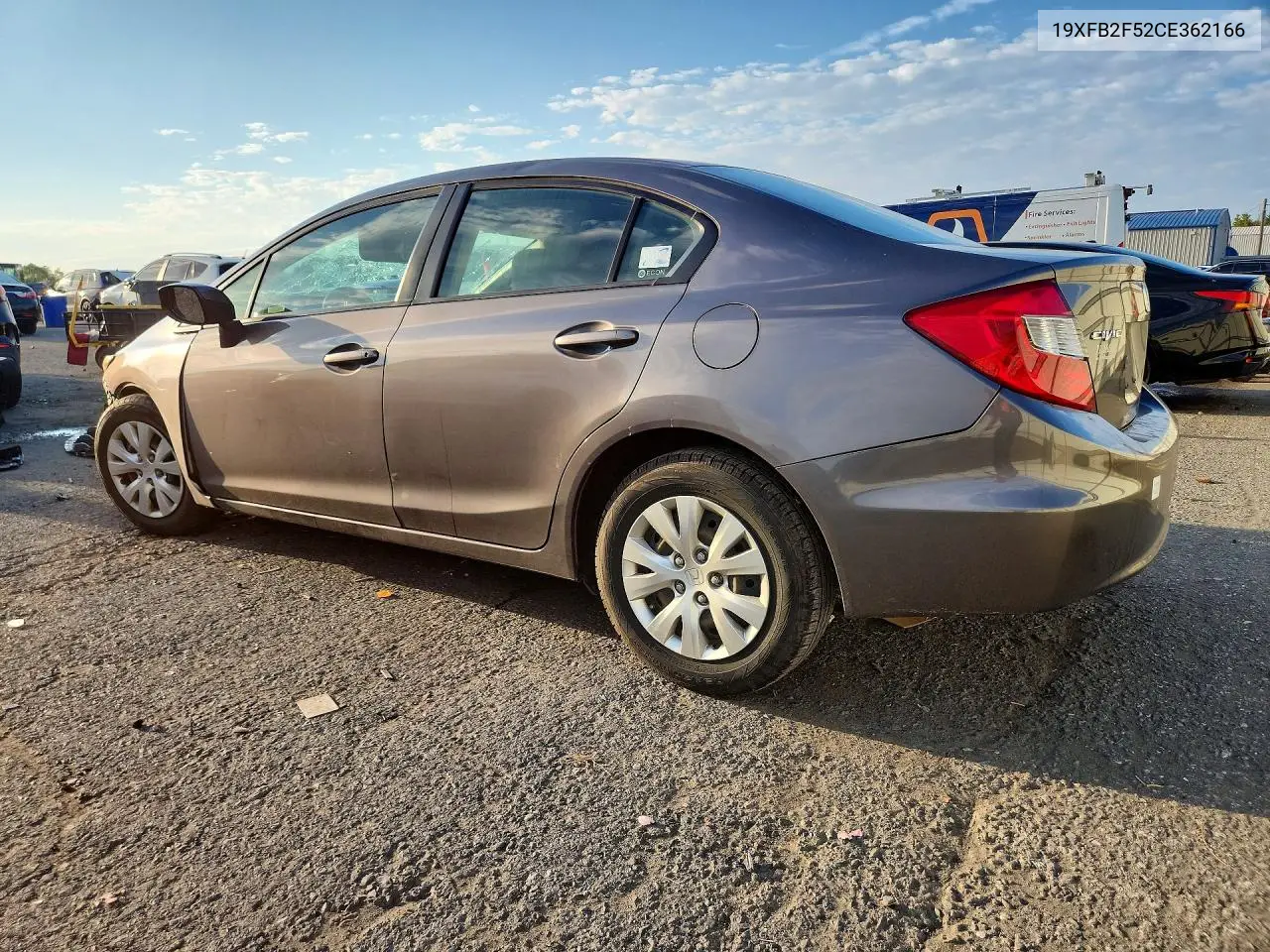 2012 HONDA CIVIC VIN 19XFB2F52CE362166 — фото 2