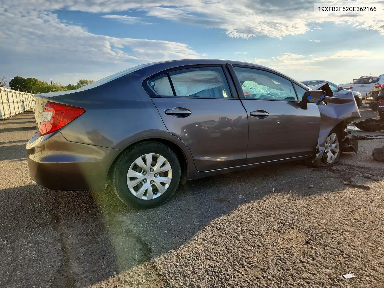 2012 HONDA CIVIC VIN 19XFB2F52CE362166 — фото 3